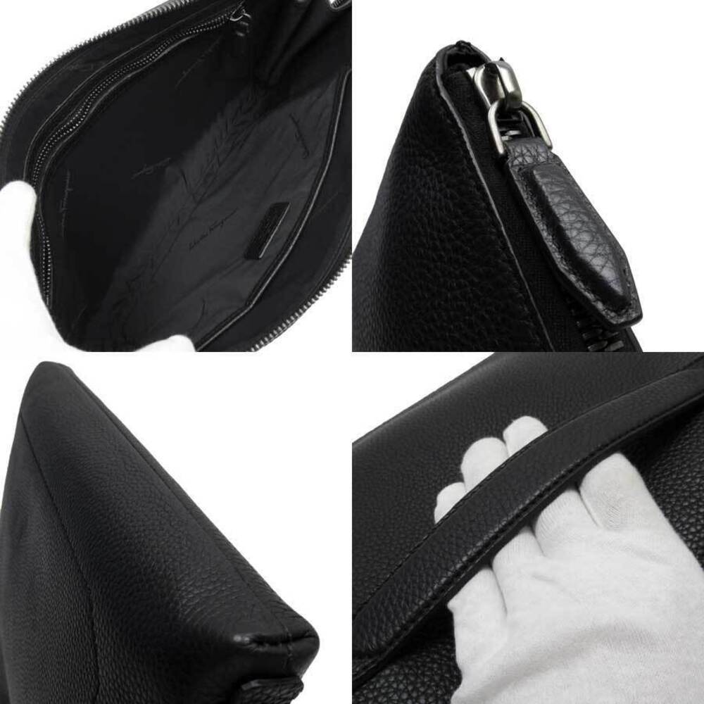 Salvatore Ferragamo Black Bag Leather Clutch